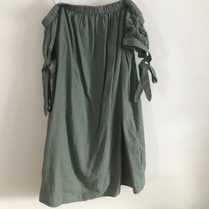 Green guess off the shoulder mini dress
